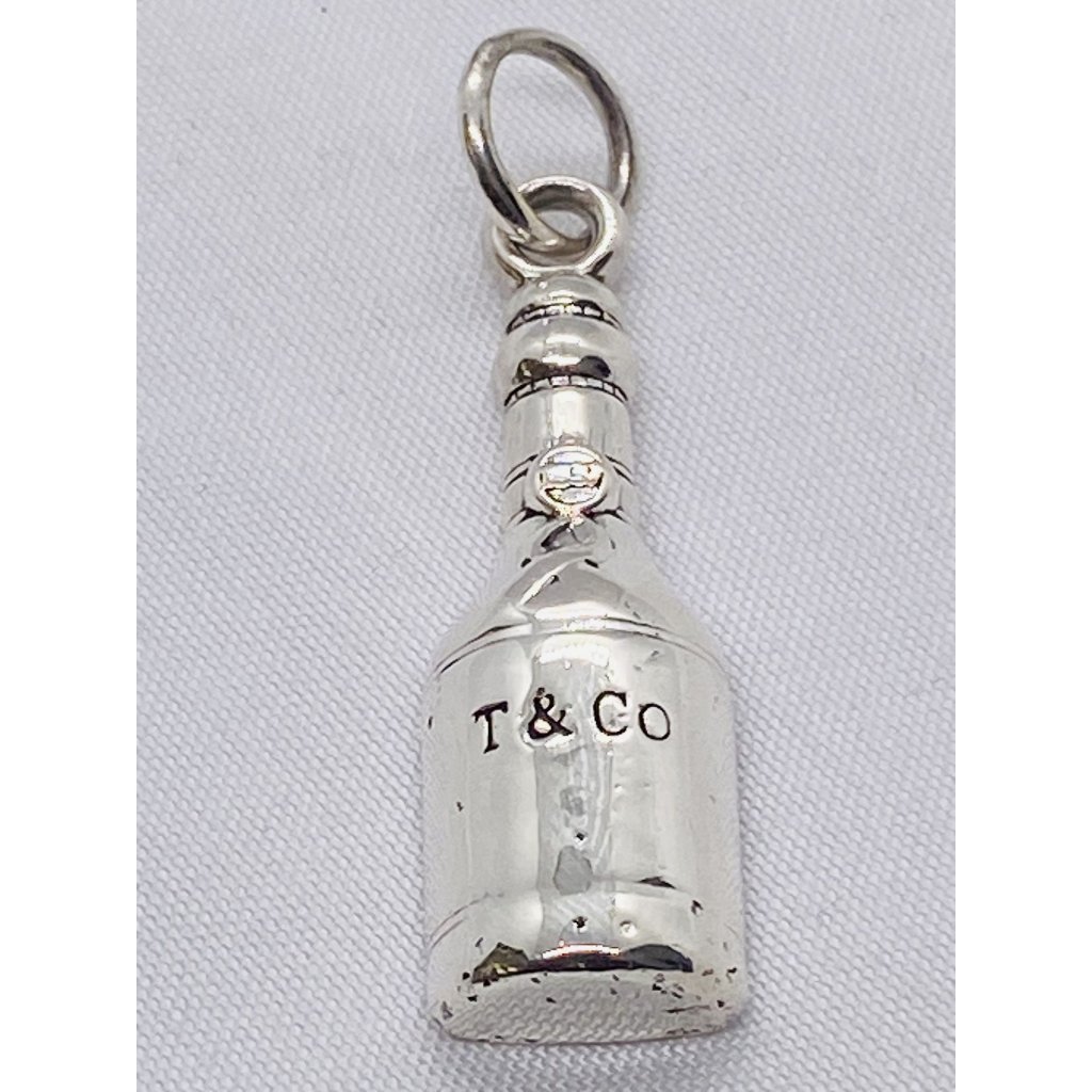 Tiffany & Co 1837 Champagne Bottle Pendant Charm In Sterling Silver Read
